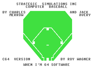 Computer Baseball title screen for Commodore 64